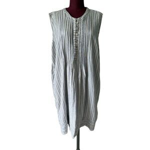 CASA CABANA Allegra Stripe Shirtdress Blue Stripe size XXL Linen Blend Sleeveles